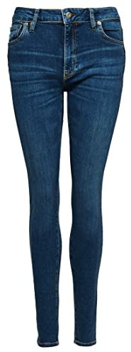 Superdry Damen Mid Rise Skinny Jeans Hose, Fulton Vintage Blau, 32W x 30L