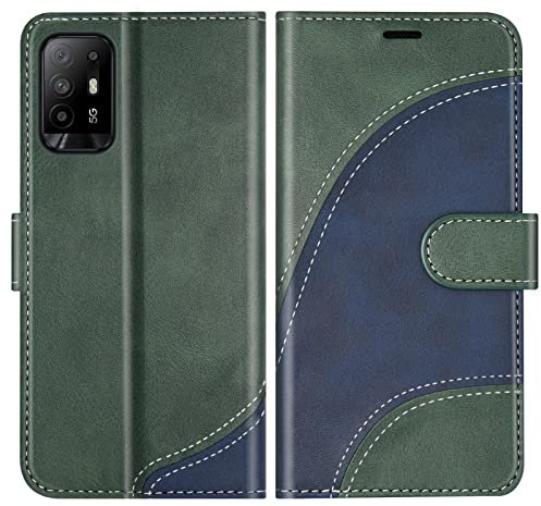 BoxTii Coque pour Oppo A94 5G / Oppo F19 Pro Plus/Oppo Reno Z 5G, Portefeuille Etui en Cuir PU, Magnétique Protection Housse Coque pour Oppo A94 5G / Oppo F19 Pro Plus/Oppo Reno Z 5G, Vert