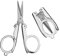 Mini Shinny Stainless Steel Women Eyelash Eyebrow Nail Men Nasal Curved and Folding Scissors (Folding)