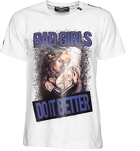 Roberto Geissini Unisex T-Shirt Bad Girls White 5XL