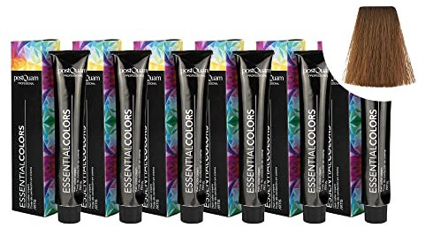 PostQuam - 6er Pack Professionelle Haarfarben mit Hoher Deckkraft - Permanente Haartönung 100% Grauabdeckung Gleichmäßige und Dauerhafte Natürliche Haarfarbe - Mehr als 90 Haarfärbemittel