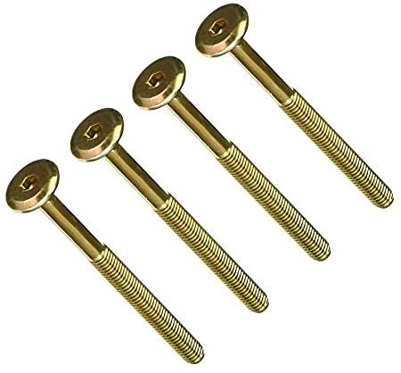 TERF® M6 X 100mm Furniture Joint Connector Bolts M6 (6mm) X 100mm Barrel Bolts Hex Allen Key Socket Flat Head Connector Bolt Screw Zinc Yellow Finish for Crib Baby Bed Cots Furniture - Pack of 4