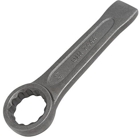 AERZETIX - C64803 - Schlag-Ringschlüssel 41x230 mm - DIN 7444 - ring/auge 12-kantig - CR-V stahl - silberfarbig - schwere belastung anziehen montage mechanisches lösen mutter bolzen