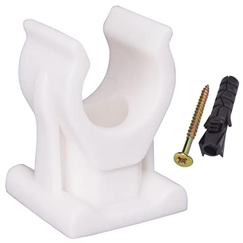 SKIR'CO (50 Stück) Rohrschellen Kunststoffschellen für 12mm Rohre U Typ Rohrschelle Schlauchaufhänger Rohrschellen Weiß Clips