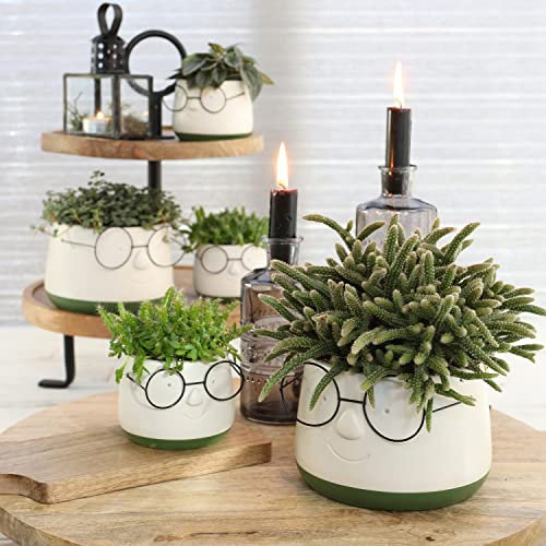 AnnaStore Blumenübertöpfe aus Keramik in witzigem Design - Blumentöpfe - Übertöpfe aus Keramik - Lustige Blumentöpfe - Übertöpfe für Zimmerpflanzen Keramik Größe H 6,5 cm - Ø 8,5 cm