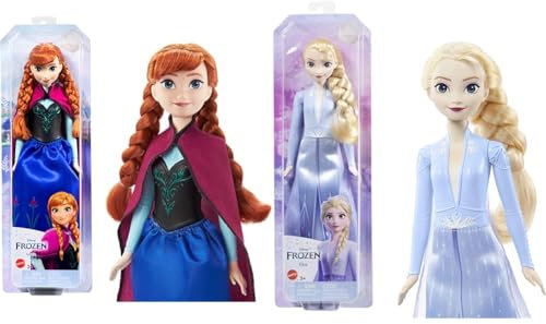 Mattel Disney Prinzessin Anna Puppe, Die Eiskönigin Puppe & Disney Prinzessin ELSA Puppe, Die Eiskönigin Puppe im Reiseoutfit