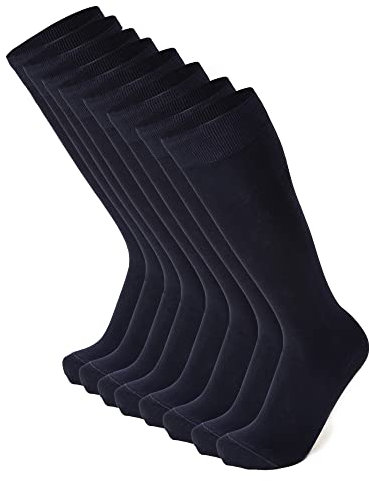 Ciocca Calze Lunghe Uomo in Cotone Filo di Scozia - Finezza 240 Aghi, Punta e Tallone Rinforzati, Tre Taglie, Colori Classici [37_085_115_8]