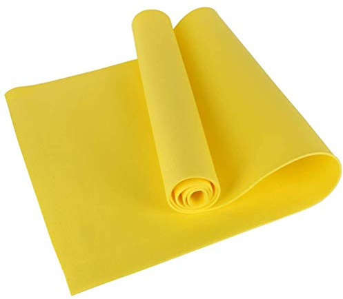 Yogamatte, Rutschfeste EVA-Yogamatte, Schmale Fitness-Sportmatte, Yoga-Heim-Gym-Übungsmatten, Langlebige Gymnastik-Übungspolster, Fitnessmatte, Weiche, Tragbare Yogamatte, Leichte Matte, Bunte(Gelb)