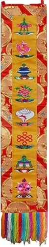 Outdoor-Flaggen, Gebetsfahnen, Tibet-Flagge, tibetische Dekorationen for die Wand, buddhistische Gebetsdekoration, handgefertigt, acht glücksverheißende Muster for buddhistische Halle, Altar, Heimdeko