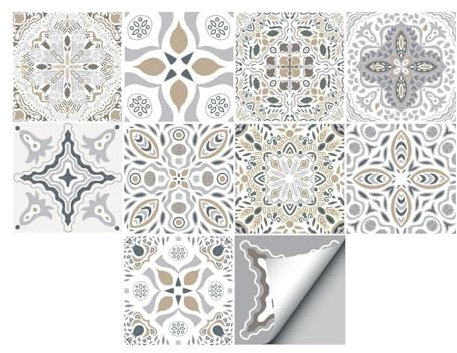 Alwayspon 30 adhesivos autoadhesivos de PVC para azulejos de pared, 15 x 15 cm, para cocina, baño, decoración del hogar, color gris claro