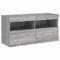 vidaXL Grey Sonoma TV Wall Cabinet - Floating Media Unit with RGB LED Lights, Engineered Wood, Modern Storage Solution for Living Rooms, 80x30x40cm