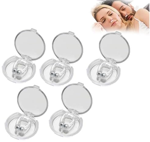Nasenklammer gegen Schnarchen – Nasenluftstromklammer, Nasenklammer, magnetische Nasenklammer gegen Schnarchen, Septum-Nasenring, erleben Sie einen ruhigen, hochwertigen Schlaf (5 Stück)