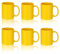 SZNIUSHAO Multi-Coloured Ceramic Mugs Set of 6-11.2 oz / 330ml -Coffee Mugs-Cappuccino-Tea Cups- Hot Chocolate Cups-Yellow Suit (Yellow)