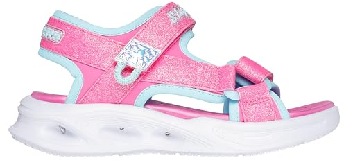Skechers Mädchen Sola Glow Sandal Sport, Hot Pink Synthetic Aqua Trim, 34 EU