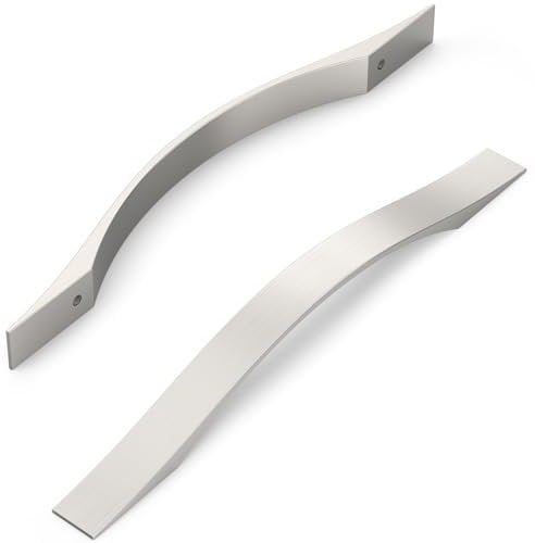 FURNIWARE Tiradores de armario para muebles, 10 unidades, níquel satinado cepillado, 160 mm, distancia entre orificios, tiradores de cocina, tiradores de muebles, tiradores de cajones, para armarios