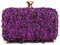 YUEZHAN Abendtasche Damen Clutch Glitter Party Abendessen Abend Taschen Lila Farbe Quaste Acryl Clutch Taschen Klappe Mode Metall Kette Handtaschen Perlen Ym1540Lila