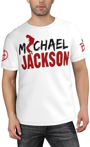 Michael King Jackson T-Shirt Klassisch Druck Grafik T-Shirt King of Pop Legend Icon Musik T-Shirt Kurzarm T-Shirts Tops für Fans Geschenk, Michael-4, XL