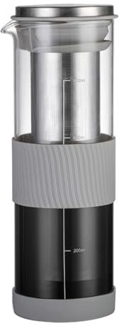Cafetera portátil de 800 ml de capacidad para preparar café en frío, ollas de café de vidrio aislante del calor, jarras para hacer café
