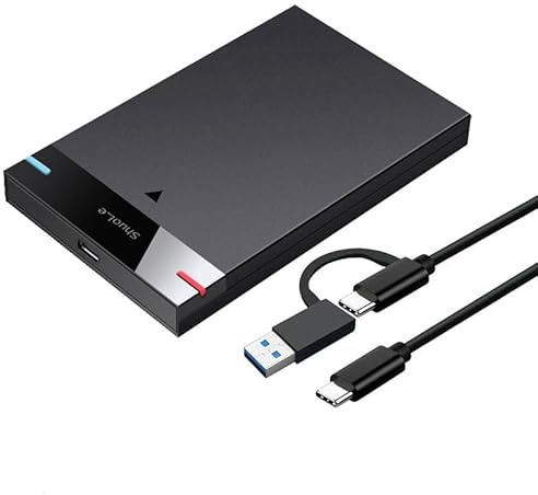 Gehäuse HDD Fall 2.5 Zoll Festplattengehäuse, USB 3.0 Type-C Kabel Externe Festplatte 5TB 5Gbps HD Portable Storage Device Support UASP