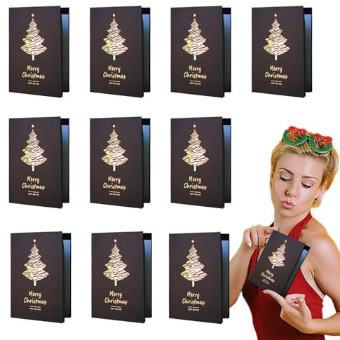 Weihnachtskarten, Weihnachtskarten – Set mit 10 schwarzen Grußkarten – Frohe Weihnachten Karten, verschiedene Grußkarten für den Urlaub