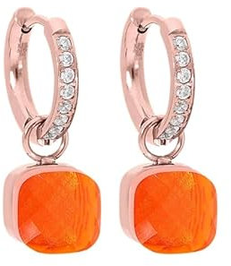 Qudo Firenze deluxe Creolen Ohrringe rosegold, Edelstahl beschichtet (orange glow)