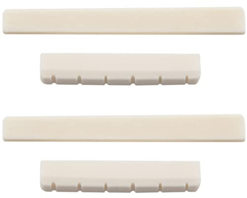 Lioggyet 2X Sattelmuttern-Set mit geschlitztem Knochen für Konzertgitarre
