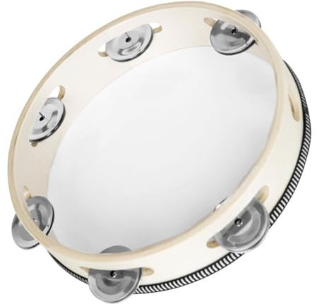 JOINPAYA Tamburin Trommel Handtamburin Aus Holz Für Erwachsene Mit Schellen Rhythmusinstrument Für Musik Und Party