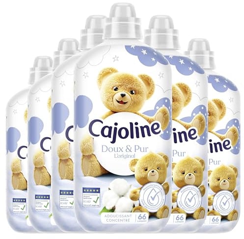 Cajoline Adoucissant Linge Hypoallergénique Doux et Pur, 396 Lavages | Pour peaux sensibles et bébés, formule testée dermatologiquement, sans colorants, fraicheur