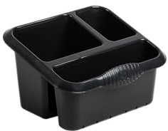Homey Mart Large Dish Drainer, Rectangular Washing Bowl 39cm, Large Cutlery Tray, Sink Tidy Organiser, Kitchen Caddy, Square Bowl 32cm,Laundry Basket, 25L & 50L Swing bins - Black - Sink Tidy