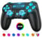Kabellose Controller für PS4, LED Gamepad Kompatibel mit PS4/Pro/Slim/PC, Zurück Taste/Dual Vibration/6-Achsen Gyro Sensor/Touchpanel/3,5-mm-Audiobuchse/Turbo Macro Function