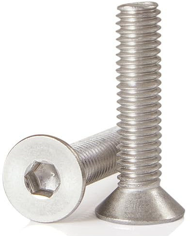 GuoYomm Lot de 15 vis à tête fraisée M8 x 40 mm en acier inoxydable 304 à six pans creux, DIN 7991, tête fraisée à six pans creux A2 V2A VA
