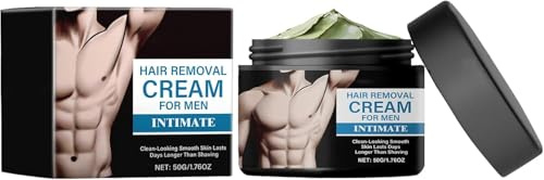 Intimhaarentfernung, Schnell wirkende, beruhigende Pflegecreme für Männer, Sanft und beruhigend für empfindliche Haut, Schmerzfrei, für Körper, Beine, Arme, Achseln, Brust und Rücken