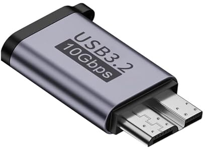 CHICHIYANG Micro B USB 3.0 Male to Type-C Female Adapter Support USB 3.0/3.1/3.2 Protocols Max 10Gbps for External Hard Drives