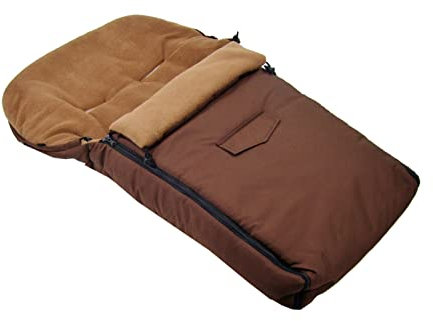 BAMBINIWELT Winterfußsack 90 cm – universaler Fleece-Fußsack für Babyschale, Jogger, Buggy & Schlitten – warm, wasserabweisend & waschbar – für 3- & 5-Punkt-Gurtsysteme (Braun)