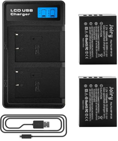 2 X NP-W126 Ersetzt Akku und LCD Dual Ladegerät Kompatibel mit Fuji X100F X-A1 X-A2 X-A3 X-A5 X-A10 X-E2 X-E2S X-Pro1 X-Pro2 X-T1 X-T2 X-T3 X-T10 X-T20 X-T100 X-H1 FinePix HS33EXR HS50EXR