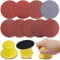 Glarks 92Pcs 3 Inch Hook and Loop Hand Sanding Block Round Sanding Pad Hook Backing Plate with 90Pcs 8 Hole Hook and Loop Sanding Disc Set for Craft, Woodworking, Furniture Repairing (3 Inch)