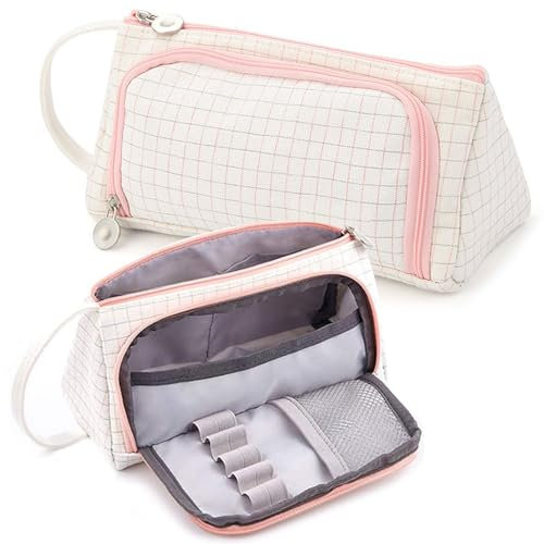 Sunshine smile Federmäppchen, Federtaschen Teenager Mädchen, Etui Stifte 3 Fach, Große Kapazität Briefpapier Pouch Stifte Etui Mäppchen mädchen Teenager