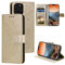 CoverKingz Handyhülle kompatibel mit iPhone 12 / iPhone 12 Pro [6,1 Zoll] - Handytasche mit Kartenfach Cover - Handy Hülle klappbar Motiv Mandala Gold