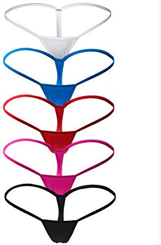 JFAN String Femme Slip Culottes Coton Respirant Suspensoir sous-Vêtement Lingerie Élastique Tanga Couleurs Mélangées-5 XL