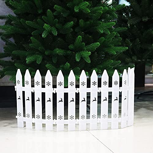 Hrpa Lot de 10 clôtures en plastique blanc pour sapin de Noël, décoration de fête de mariage, décoration miniature pour la maison, le jardin, la pelouse, installation facile (longueur totale 99,3 cm)