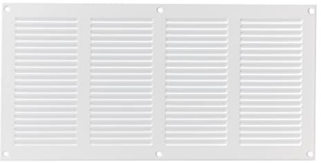 400x200mm Griglie D'Aerazione/Ventilazione in Metallo - Bianca Griglia D'aria con Rete Anti Insetti