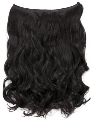 CAISHA 50cm 1 Tresse Extension mit Gummiband Extensions Haarverlängerung Haarteil Leicht Gewellt Schokobraun E103-1