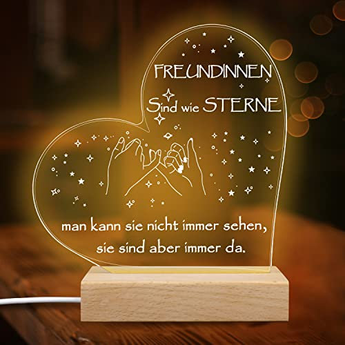 Merclix Geschenke für Freundin Led Lampe Nachtlicht Geschenk Beste Freundin Geschenke Geburtstag Geschenk Freundin Weihnachten Geschenk für Freundin Geburtstagsgeschenk für Freundin Bff Geschenke