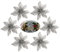 HOVUK 6Pcs Silver Artificial Poinsettia Glitter Flowers 15cm - Ideal for Christmas Tree Decorations and Christmas Tree Flowers Clips for Wedding (Silver)