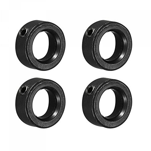 sourcing map 4 Pack Schachtbund Wellensicherungsring Stellringe 12mm Karbonstahl Set Stil Klemmen Halsketten Schwarz