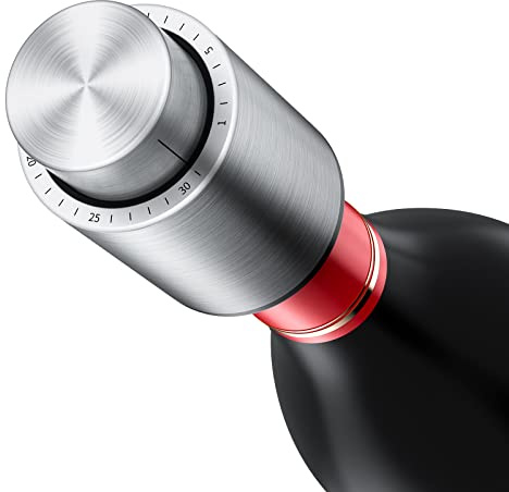 Hanlomele Wine Bottle Stoppers，2-in-1 Vacuum Wine Stopper，Stainless Steel Wine Savers, Reusable Wine Preserver, Vacuum Pump Corks Keep Wine Really Fresh, Best Gift Accessories,(1 Pack) (Silver)
