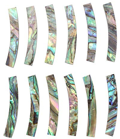 Gitarren-Schallloch-Rosetten, Paua-Abalone-Muschel-Inlay, gebogene Streifen, 4 mm Breite, 12 Stück