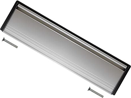 TERF® 300mm Double Side Letter Plate White 300mm (12'') Draught Excluder Letter Postal Box Cover Spring Loaded Plate Suitable for 20mm - 40mm Door Thickness uPVC Wood Door with Fixing Screw