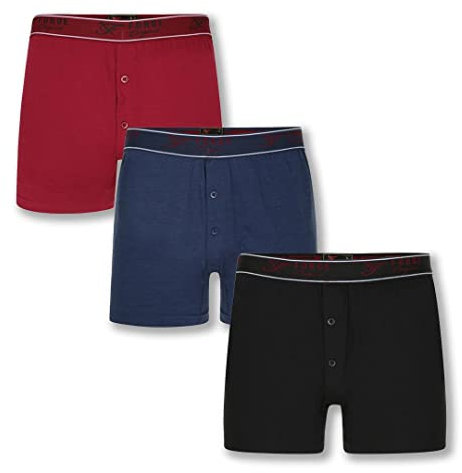 Men's Boxer Shorts Pack of 3 Breathable Underwear with Elastic Waistband Trunks for Men UK, Size- L