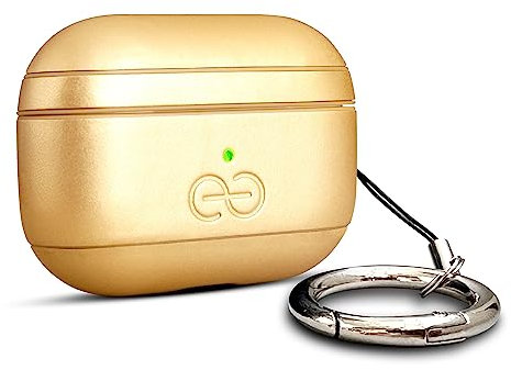 Dreem Om AirPods Pro 2 Funda de Cuero Vegano - Compatible con Auriculares inalámbricos Bluetooth de Apple para iPhone - Oro